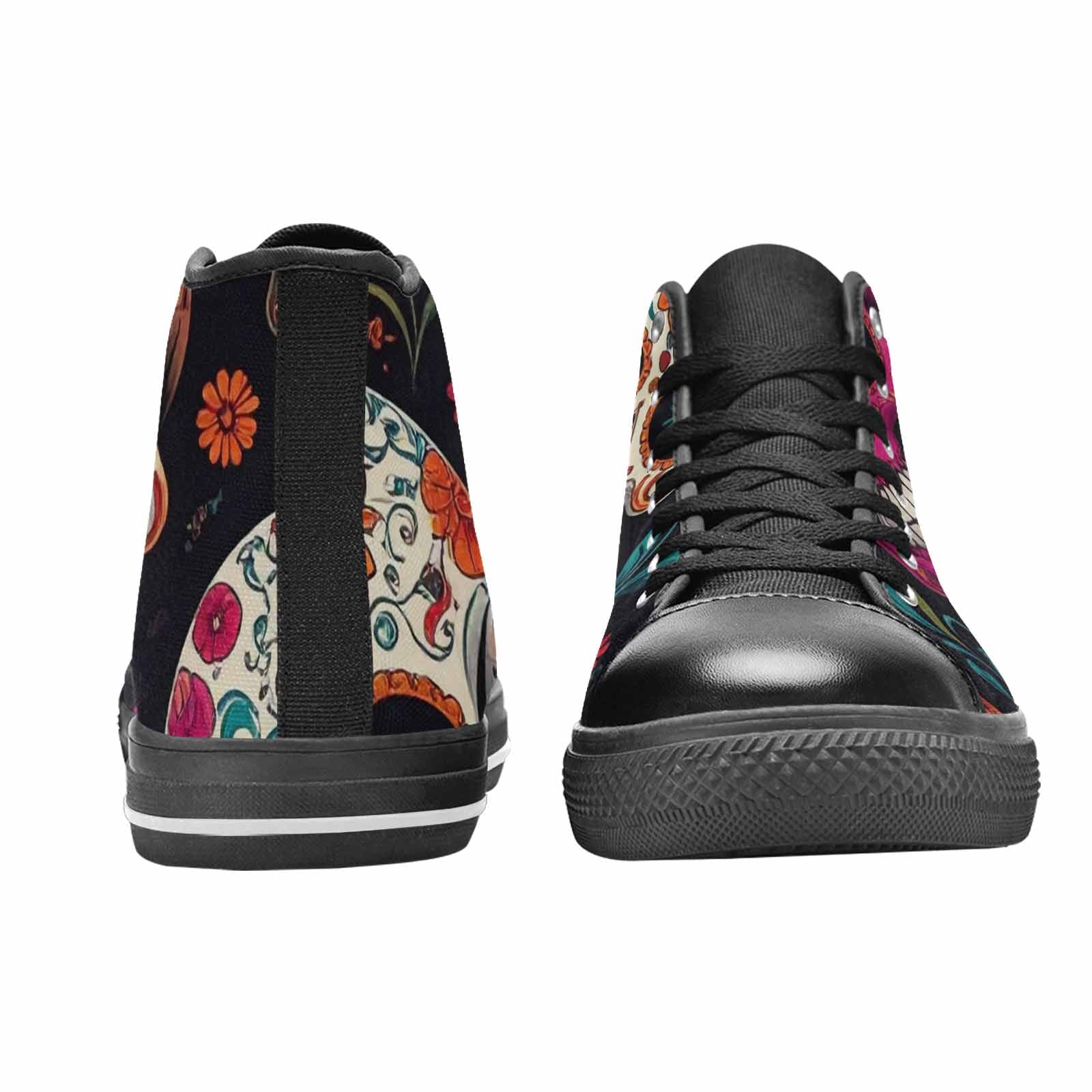 MEN'S Dia De Los Muertos Sugar Skull High Top Canvas Surreal Custom Shoes