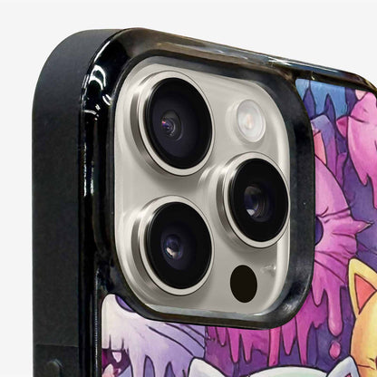 iPhone 16 Pro Max Case — Pastel Gore Cat Character Pattern Hundreds, Unique Phone Case Design