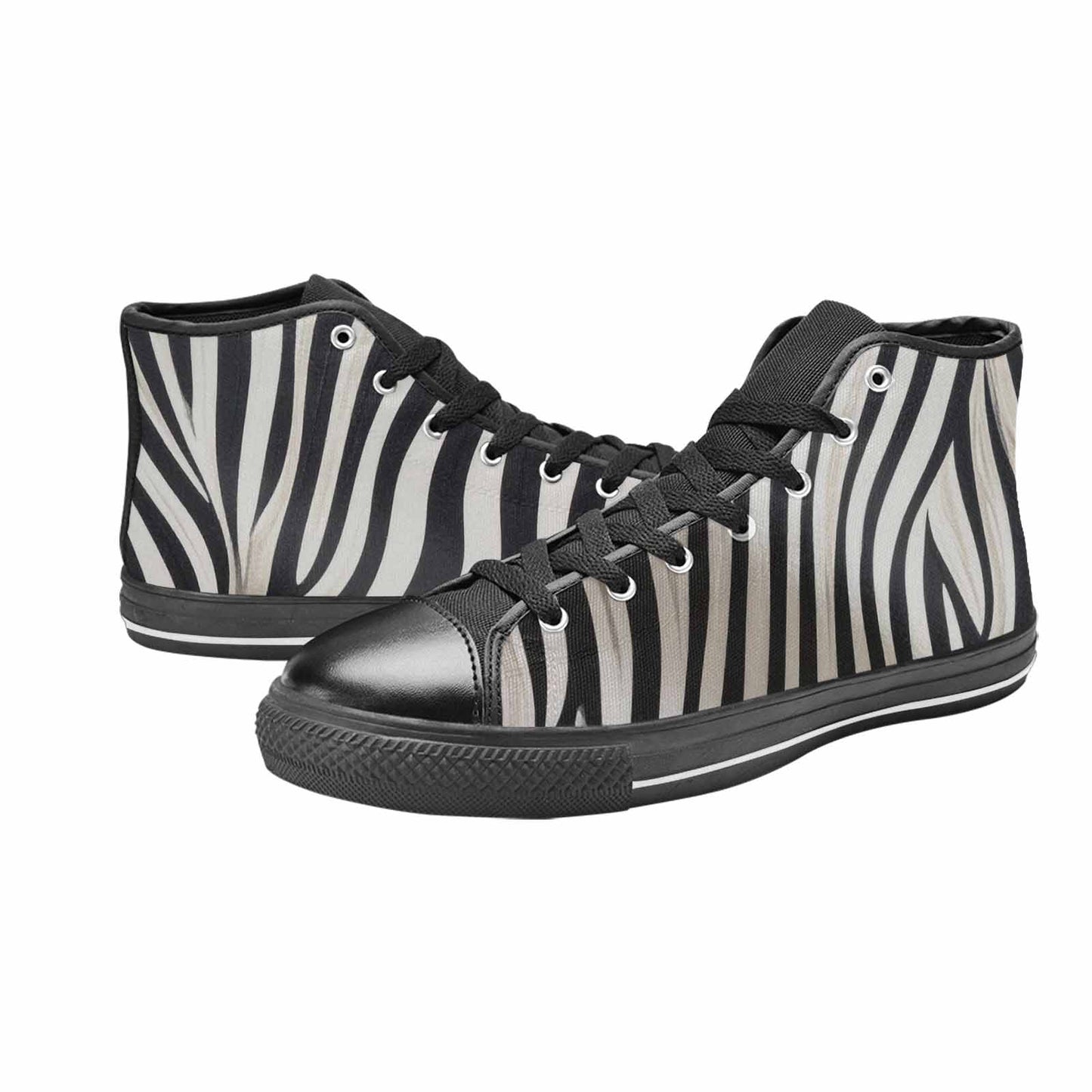 WOMEN'S Modern Zebra Stripe High Top Canvas Vivid Sneakers