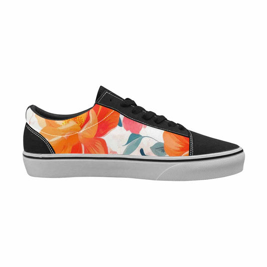 MEN'S Marble Floral Canvas Lace-Up Vibrant Chaos Custom Sneakers