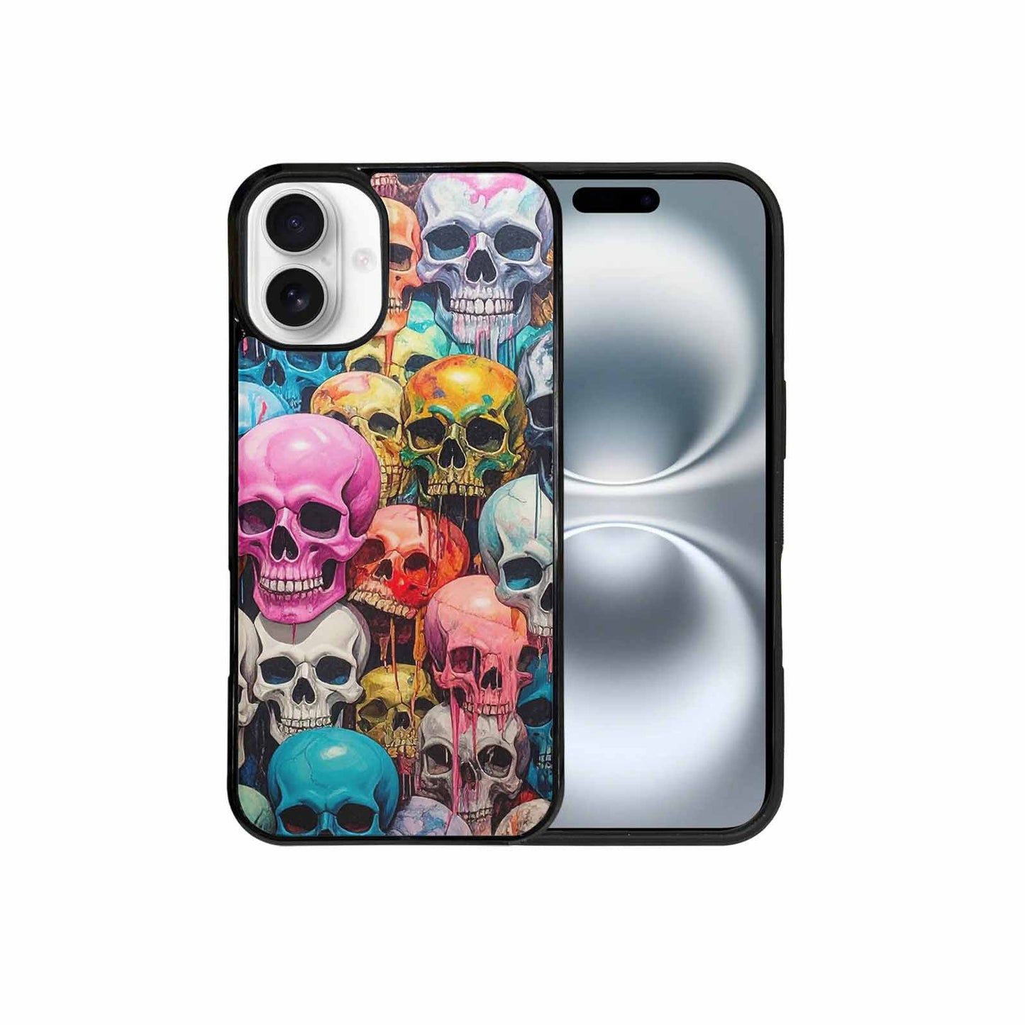 iPhone 16 Plus Case — Skulls Marbleskulls Pattern, Custom Designed Case Cover