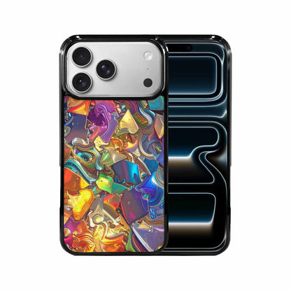 iPhone 17 Pro Max Case — Holographic Iridescent Shimmer Pattern Original Art, Custom Phone Case