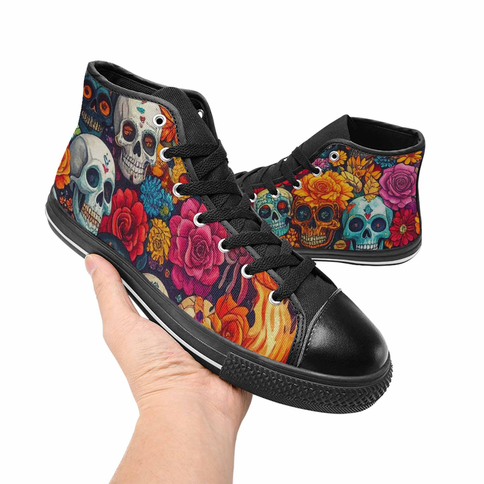 MEN'S Skull High Top Canvas Vivid Sneakers
