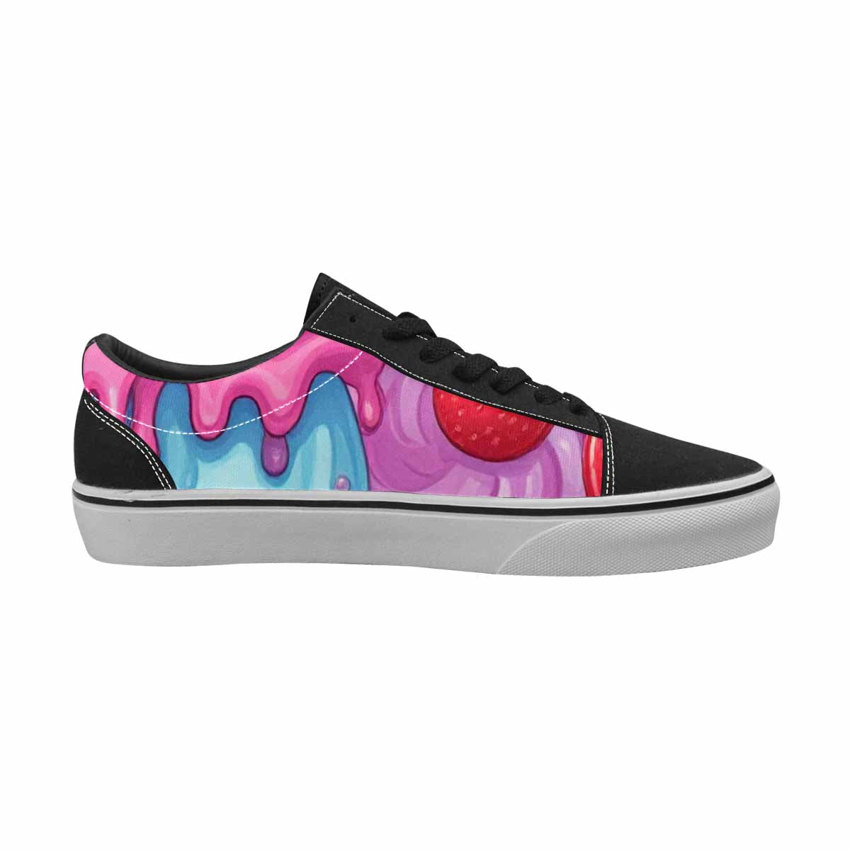 WOMEN'S Melting Icecream Monster Cherry Canvas Lace-Up Dreamcore Shoes