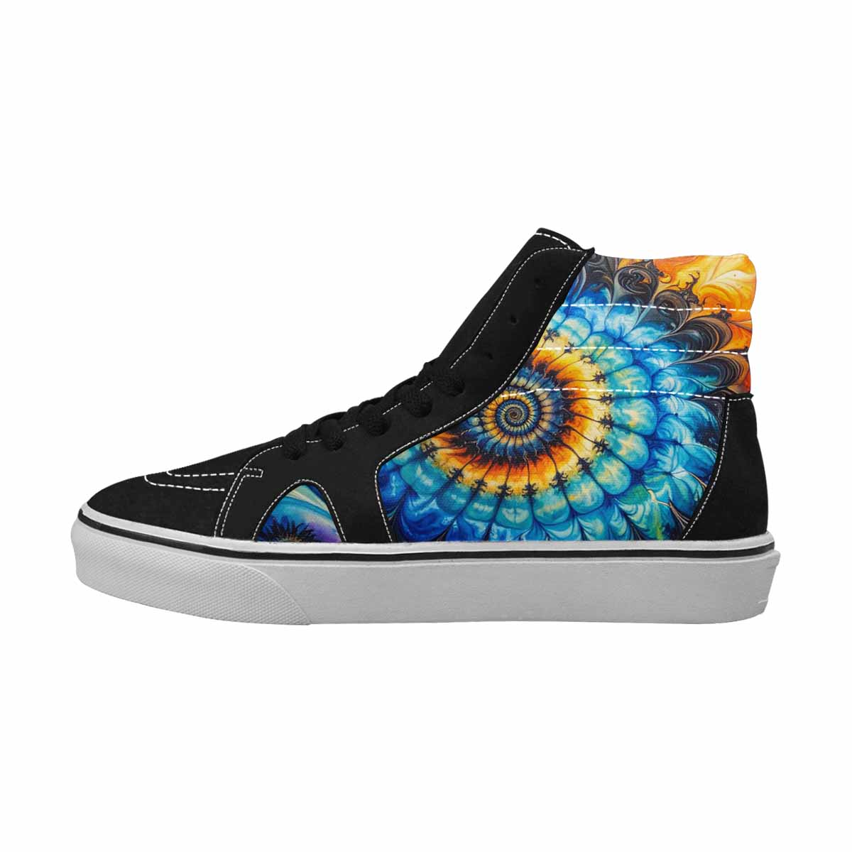 MEN'S Tie High Top Canvas Neon Fantasy Custom Shoes