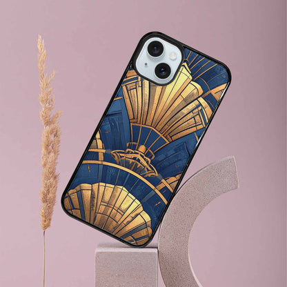 iPhone 15 Plus Case — Art Deco Illustration Pattern, Custom Printed Phone Case
