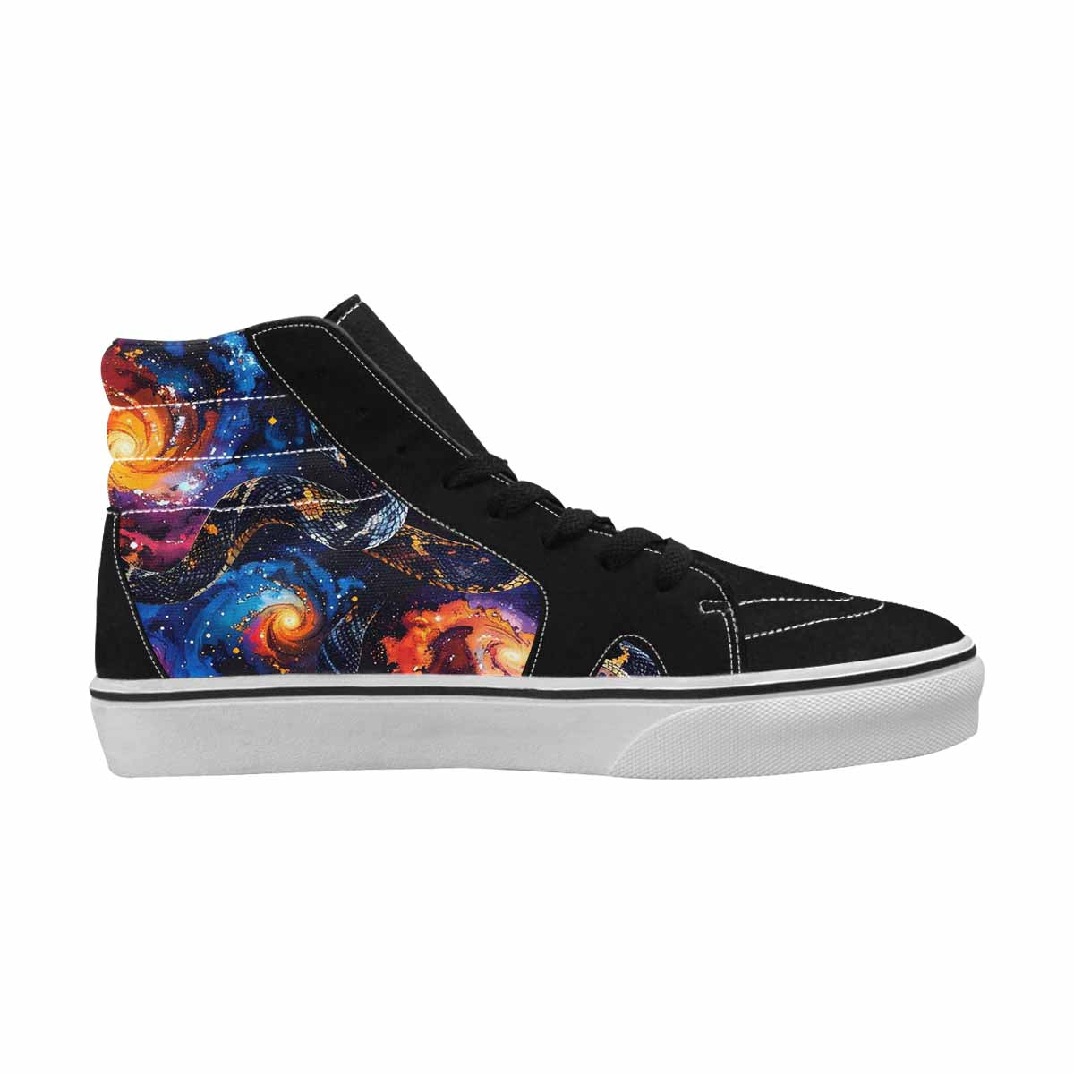 MEN'S Galaxy Snake Print High Top Canvas Cottagecore Custom Shoes