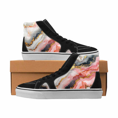 MEN'S Marble High Top Canvas Wearable Art Dark Academia Custom Kicks
