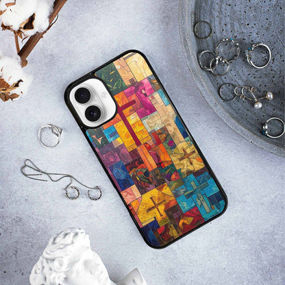 iPhone 16 Plus Case — Faith Cross And Faith Icons Pattern, Custom Phone Case