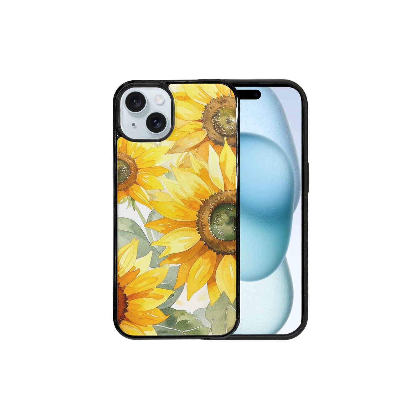 iPhone 15 Plus Case — Sunflowers Watercolor, Personalized Phone Case