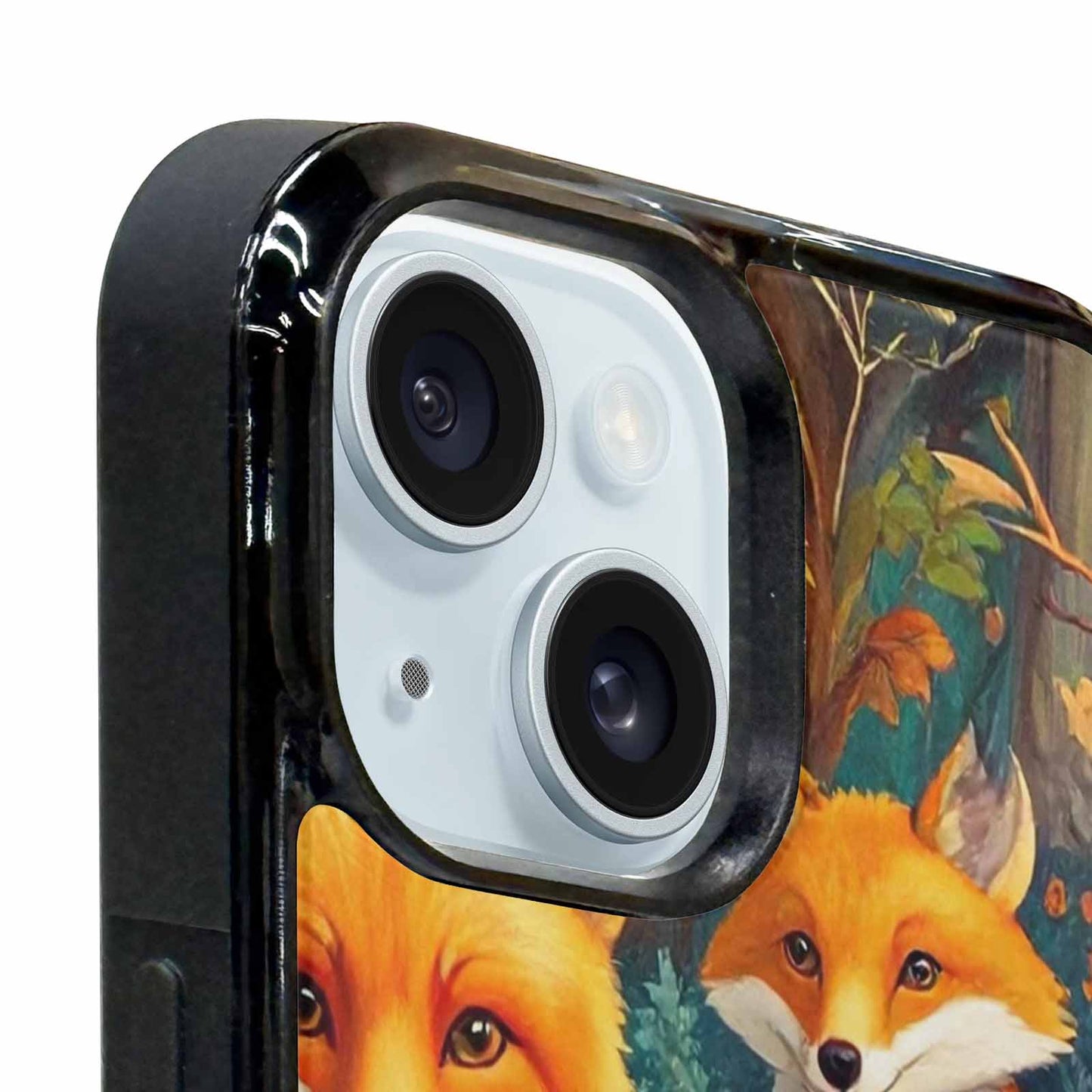 iPhone 15 Plus Case — Fox Forest Fox Forest Pattern Hundreds, Custom Print Case Cover