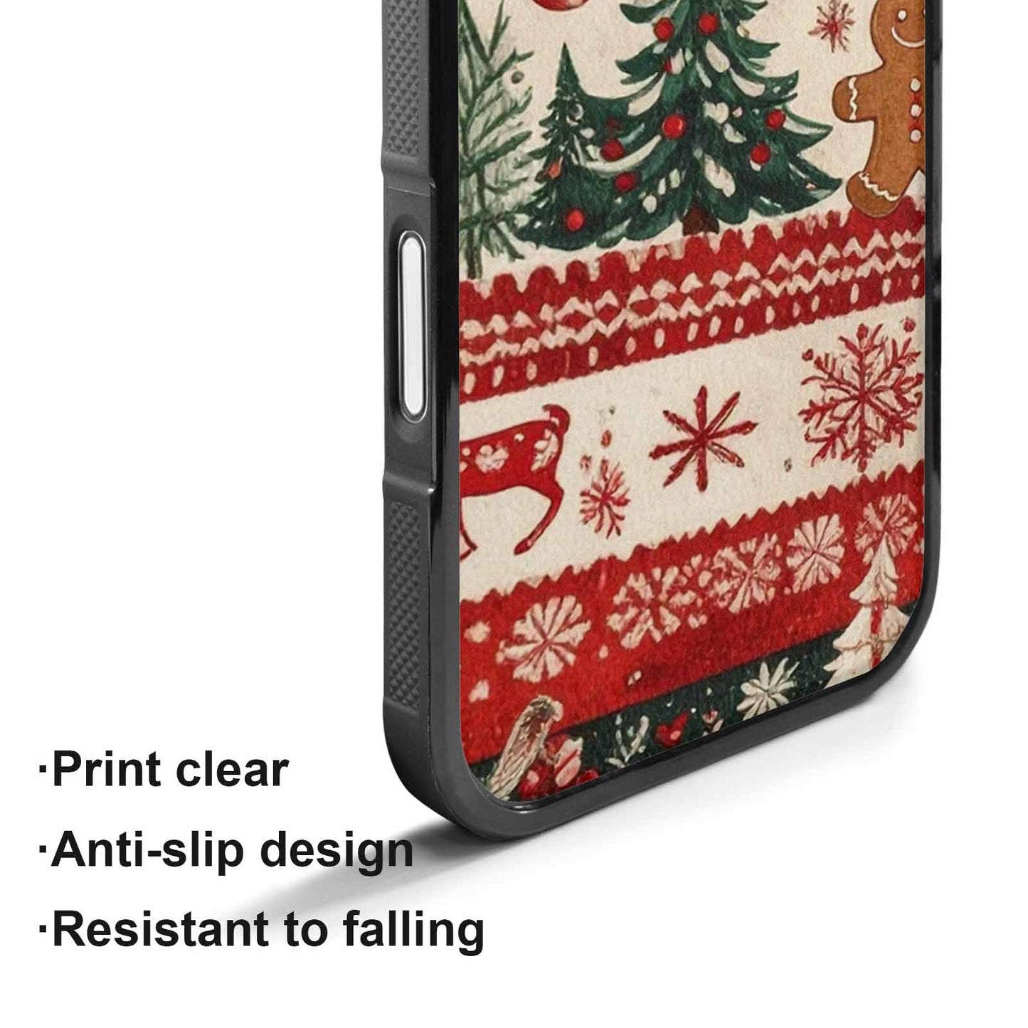 iPhone 17 Case — Small Christmas Holly Snowflake Original Art, Custom Made Phone Cover