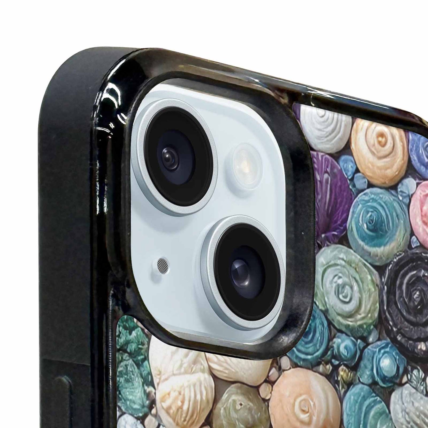 iPhone 15 Plus Case — Seashell Collage Seashell Collage Pattern Hundreds, Custom Printed Phone Case