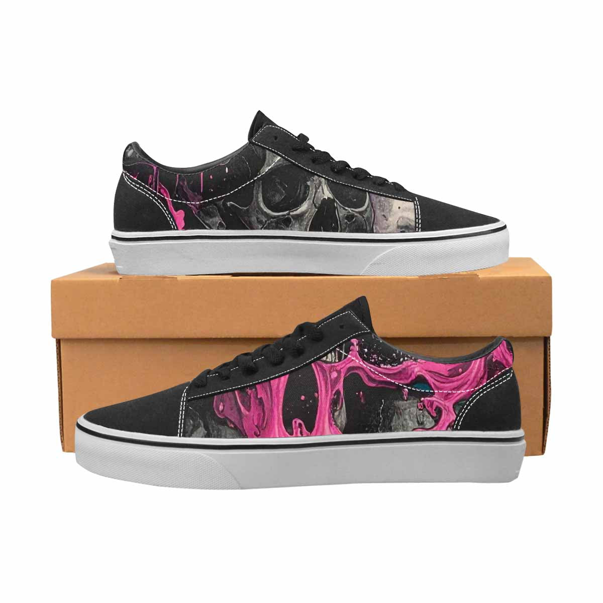 WOMEN'S Rainbow From Skull S Lace-Up Canvas Aesthetic Custom Shoes