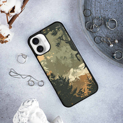 iPhone 16 Plus Case — Hunting Camouflage Pattern With Deer And, Custom Phone Case