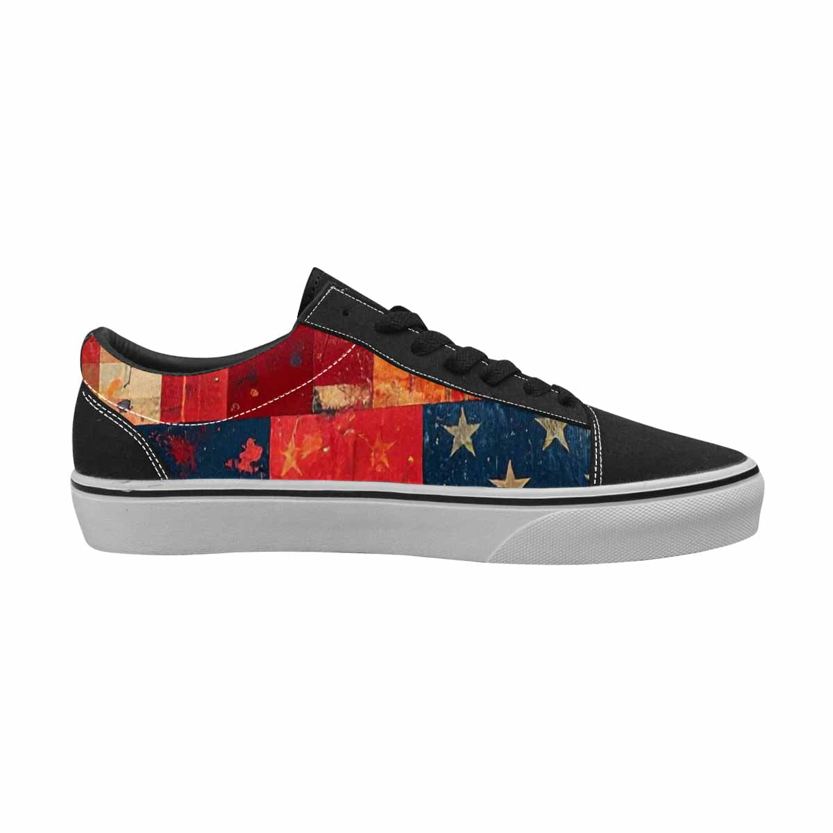 WOMEN'S American Flag Stars Canvas Lace-Up Y2K Custom Shoes