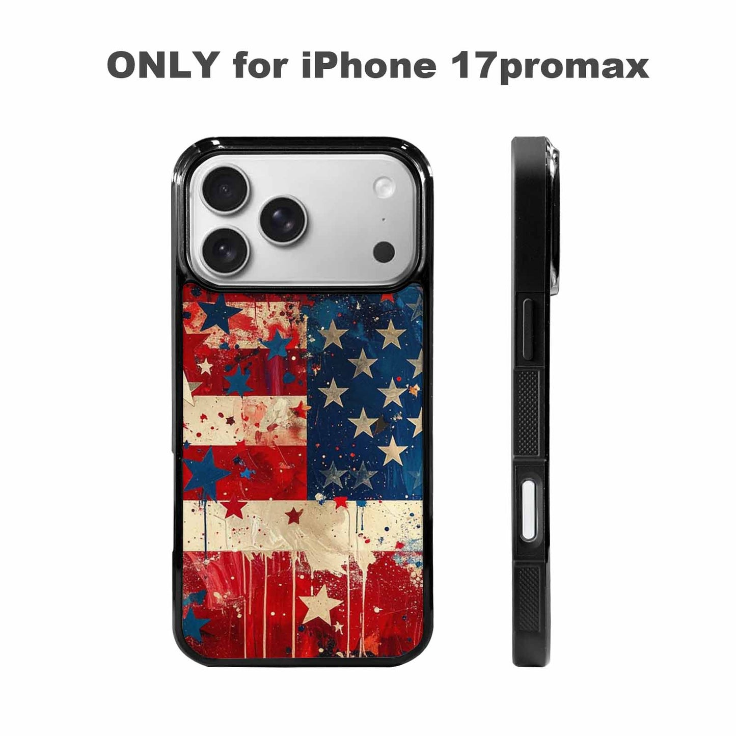 iPhone 17 Pro Max Case — Patriotic Stars And Stripes Galaxy Space, Custom Designed Case Cover