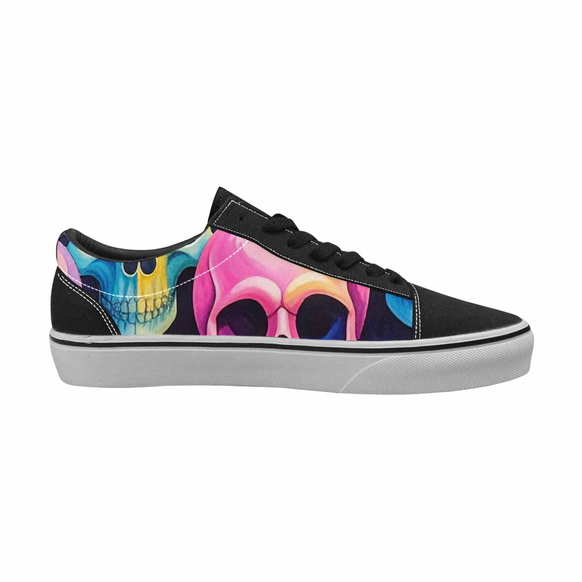 WOMEN'S Dripping Candy Skulls Canvas Lace-Up Surreal Custom Shoes