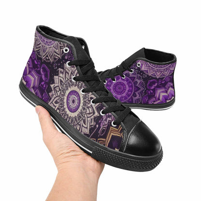 MEN'S Mandala High Top Canvas Dark Academia Custom Sneakers
