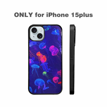 iPhone 15 Plus Case — Jellyfish Glow Jellyfish Glow Pattern Hundreds, Custom Designed Case Cover