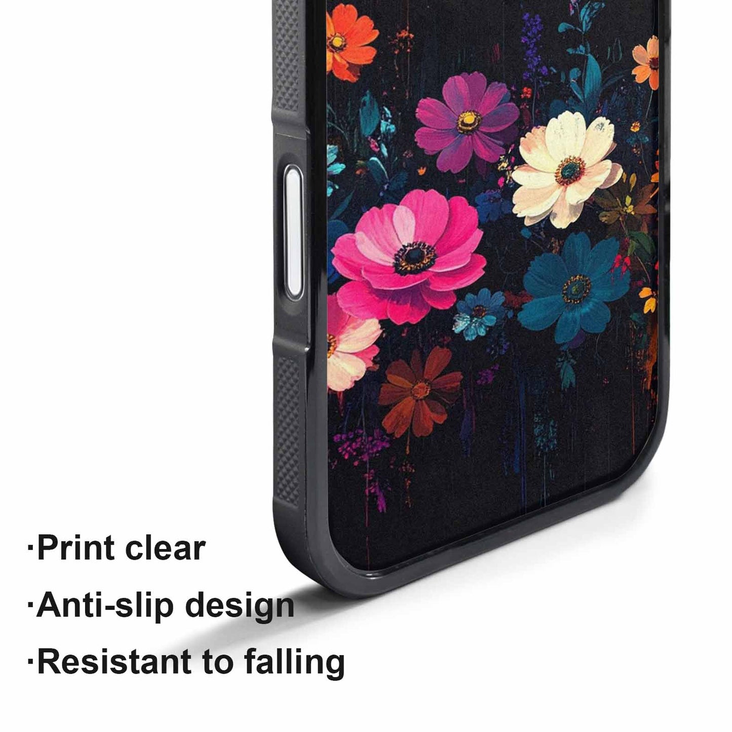 iPhone 17 Pro Max Case — Shadowy Glitch Floral Pattern Floral, Custom Made Phone Cover