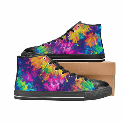 MEN'S Tie Dye - High Top Canvas Y2K Custom Shoes