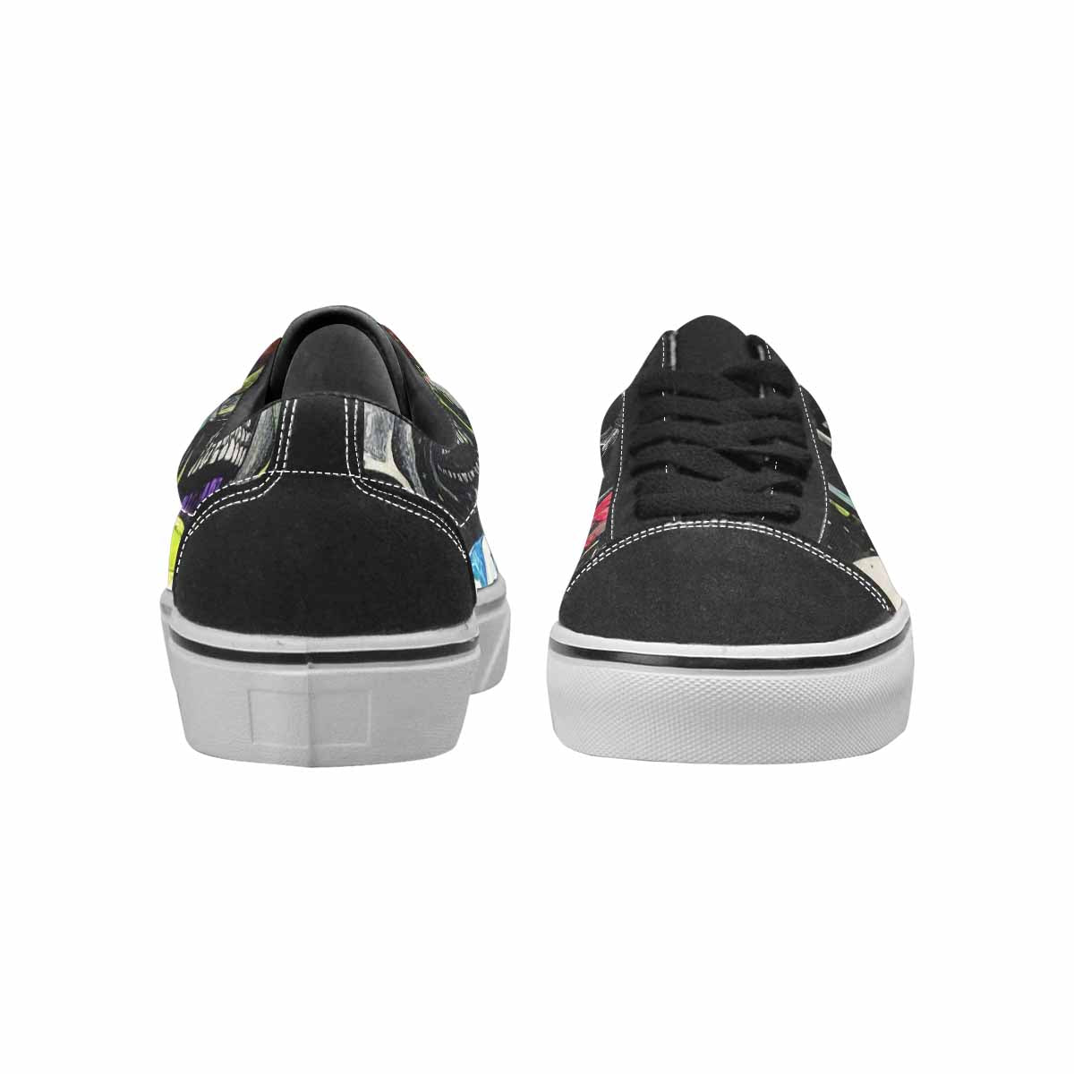 WOMEN'S Rainbow From Skull S Lace-Up Canvas Surreal Shoes