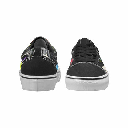 WOMEN'S Rainbow From Skull S Lace-Up Canvas Surreal Shoes