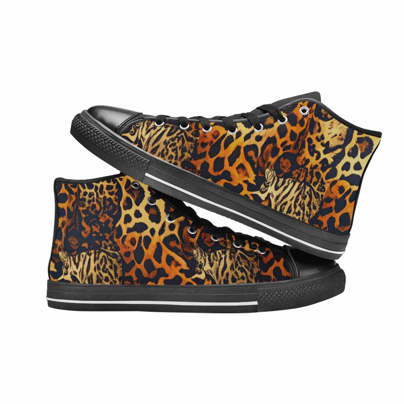 MEN'S Animal Print High Top Canvas Wallpaper Art Shoes