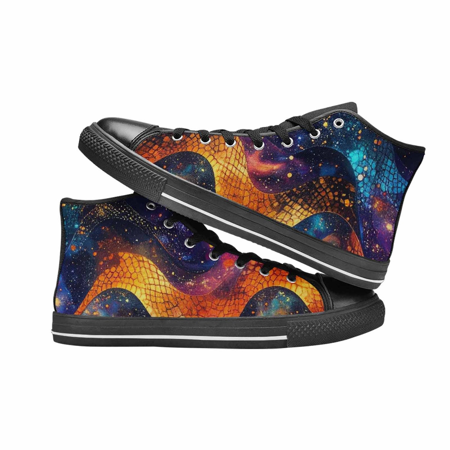 MEN'S Galaxy Snake Print High Top Canvas Surreal Sneakers
