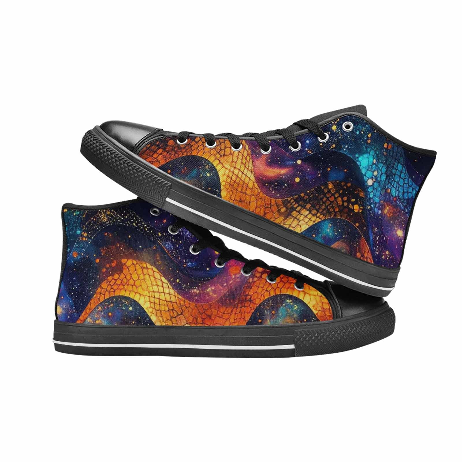 MEN'S Galaxy Snake Print High Top Canvas Surreal Sneakers