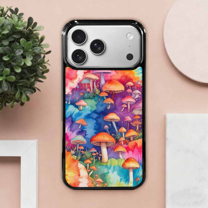 iPhone 17 Pro Max Case — Mushrooms Tie Dyemushrooms Pat Tie Dye, Custom Made Phone Cover