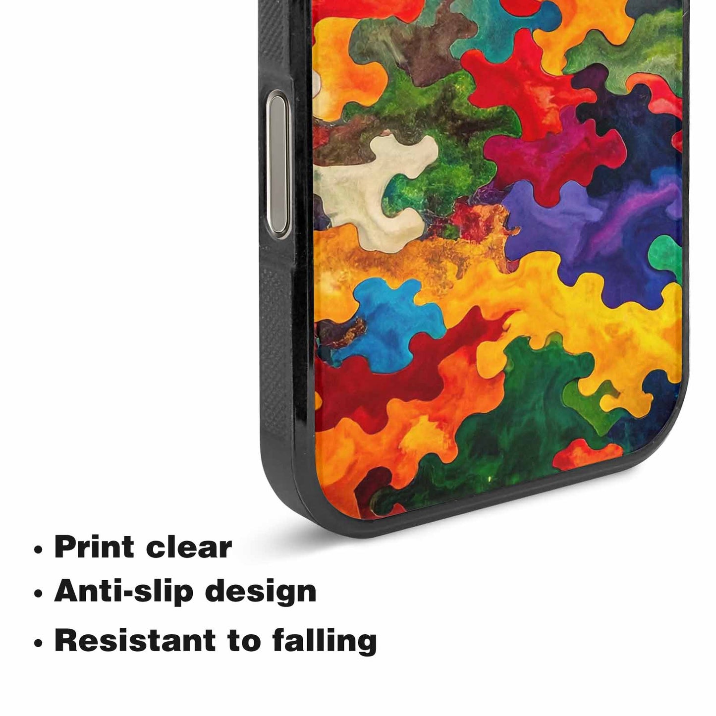 iPhone 16 Pro Case — Camo Patches Full Color Vibrant Camo, Custom Made Phone Cover