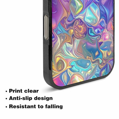 iPhone 16 Pro Max Case — Holographic Iridescent Shimmer Pattern Hundreds Of, Custom Art Phone Cover