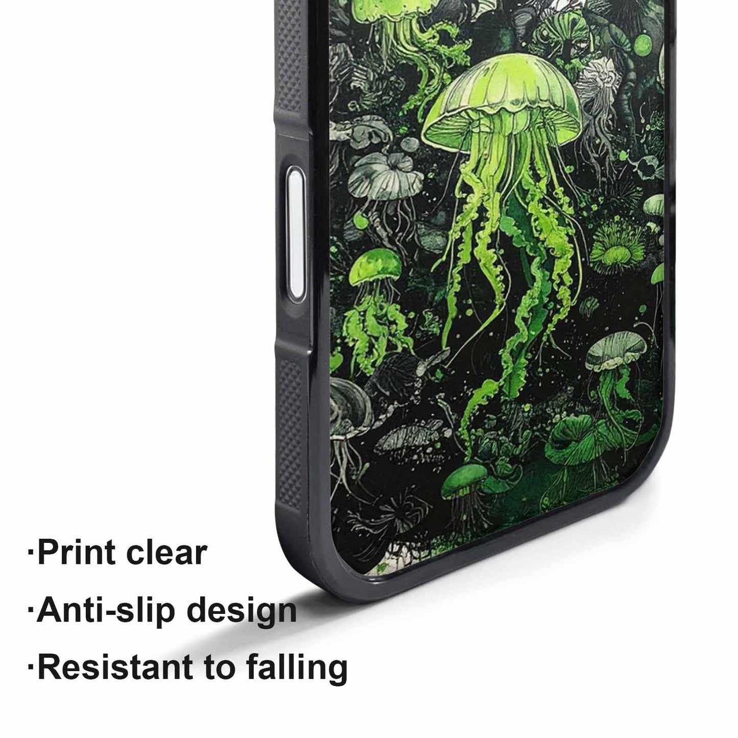iPhone 17 Pro Case — Sea Creature Burst Black Green Original, Personalized Phone Case