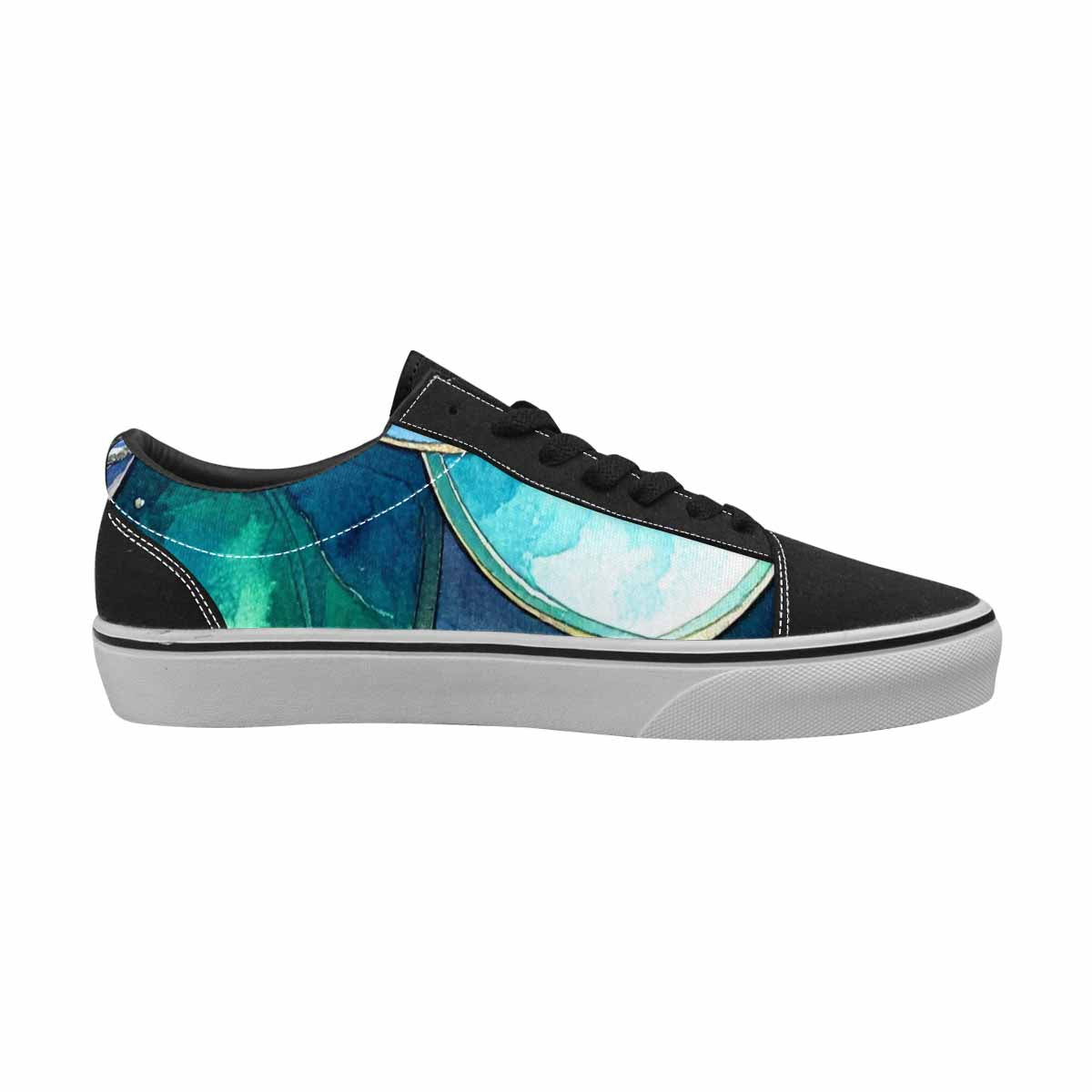 MEN'S Mermaid Scale Canvas Lace-Up Neon Fantasy Custom Sneakers