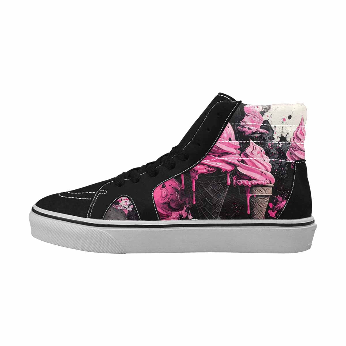 MEN'S Ice Cream Motif High Top Canvas Cottagecore Custom Sneakers