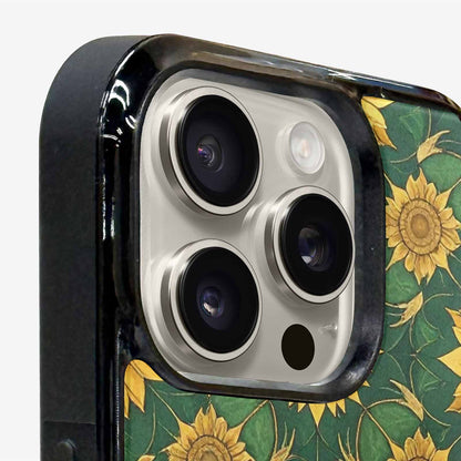 iPhone 16 Pro Case — Sunflower Mandala Kaleidoscope, Original Design Phone Case