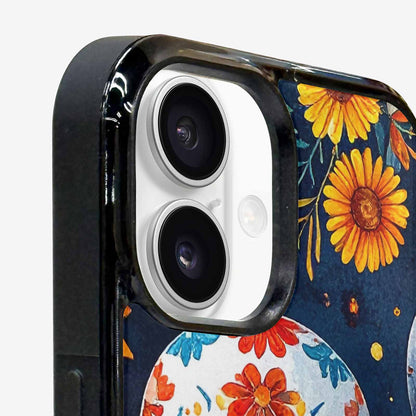 iPhone 16 Case — Sunflower Skulls Print Custom, Original Design Phone Case