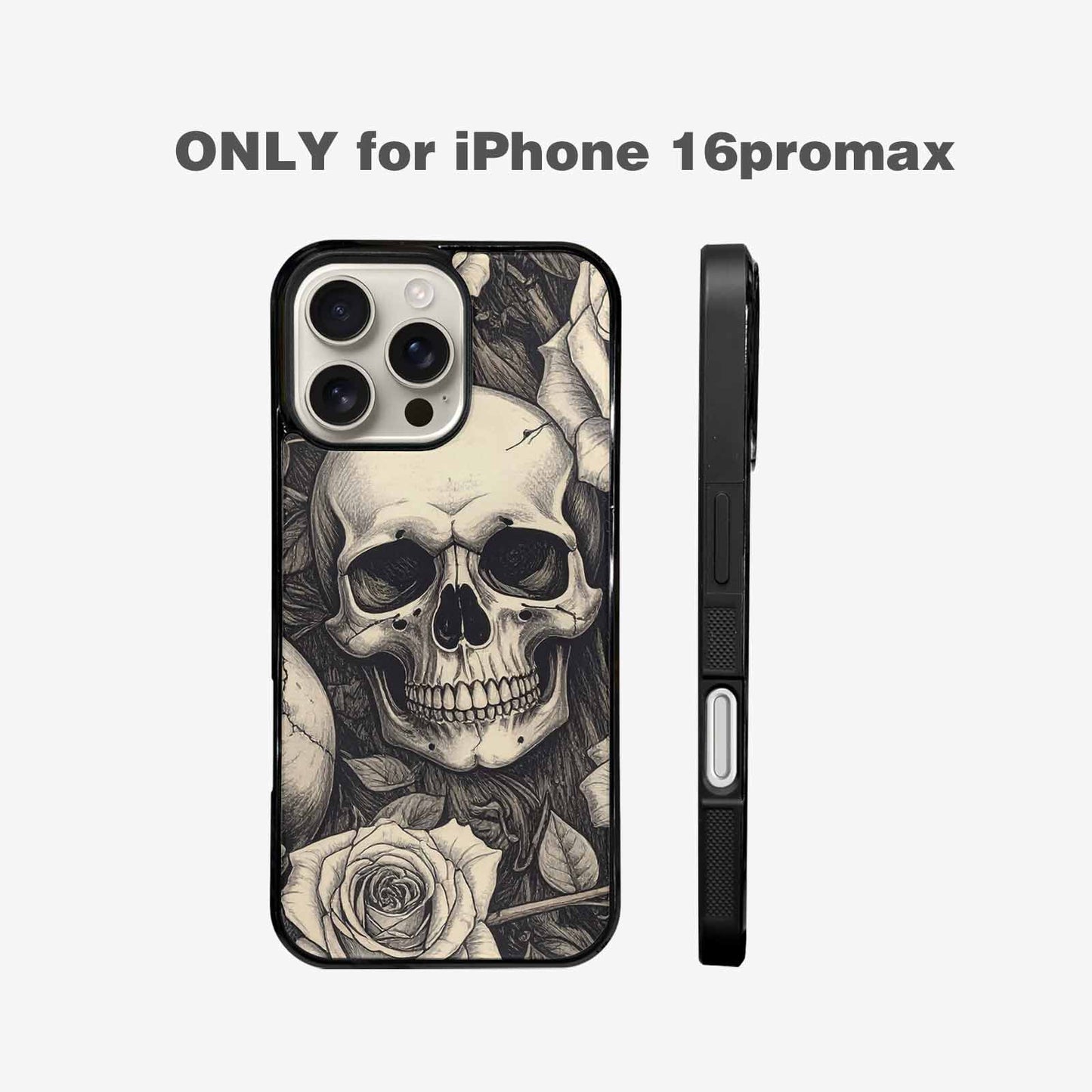iPhone 16 Pro Max Case — 20 Skulls Overlapping Seamless Tileable Pattern, Custom Printed Phone Case