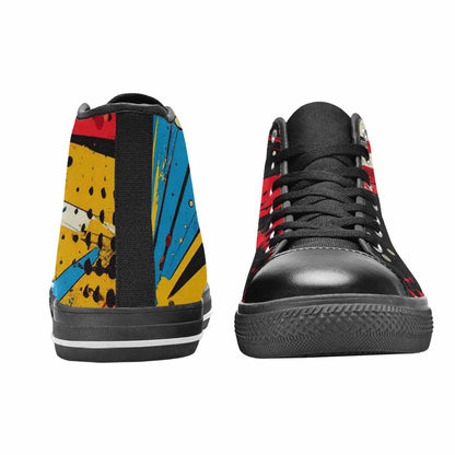 MEN'S Comic Book Halftone High Top Canvas Surreal Sneakers