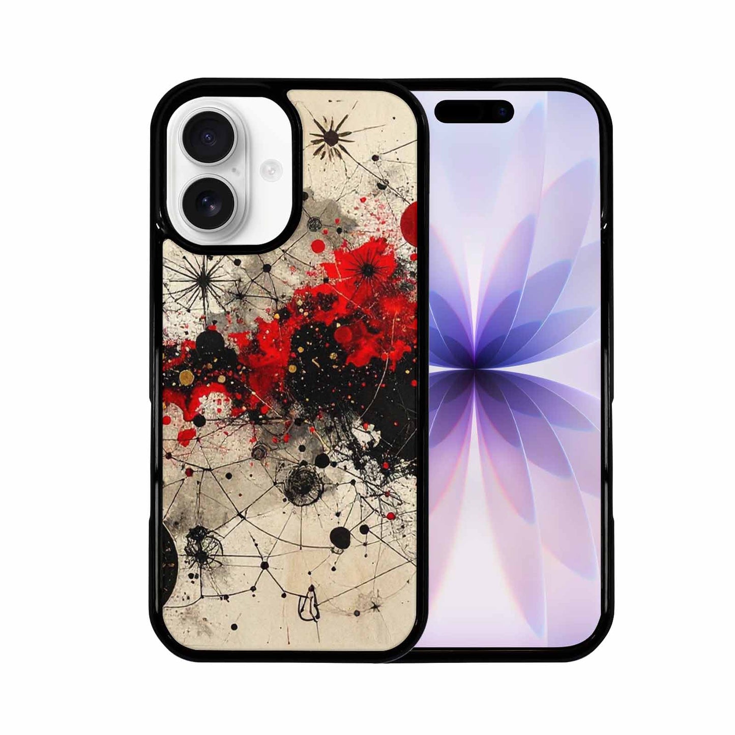 iPhone 17 Case — Black &amp; Red Ink Original Art, Custom Designed Case Cover