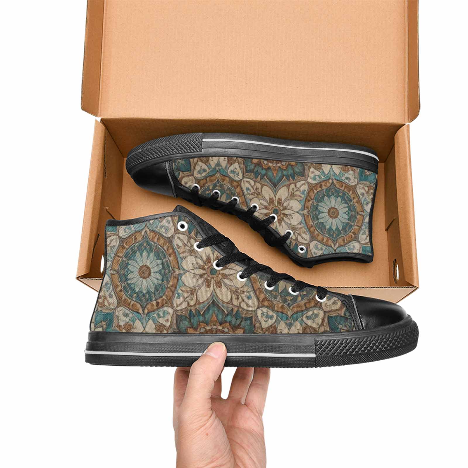 MEN'S Mandala High Top Canvas Dreamcore Sneakers
