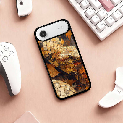 iPhone 17 Air Case — Distressed Autumn Snake Original Art, Custom Designed Case Cover