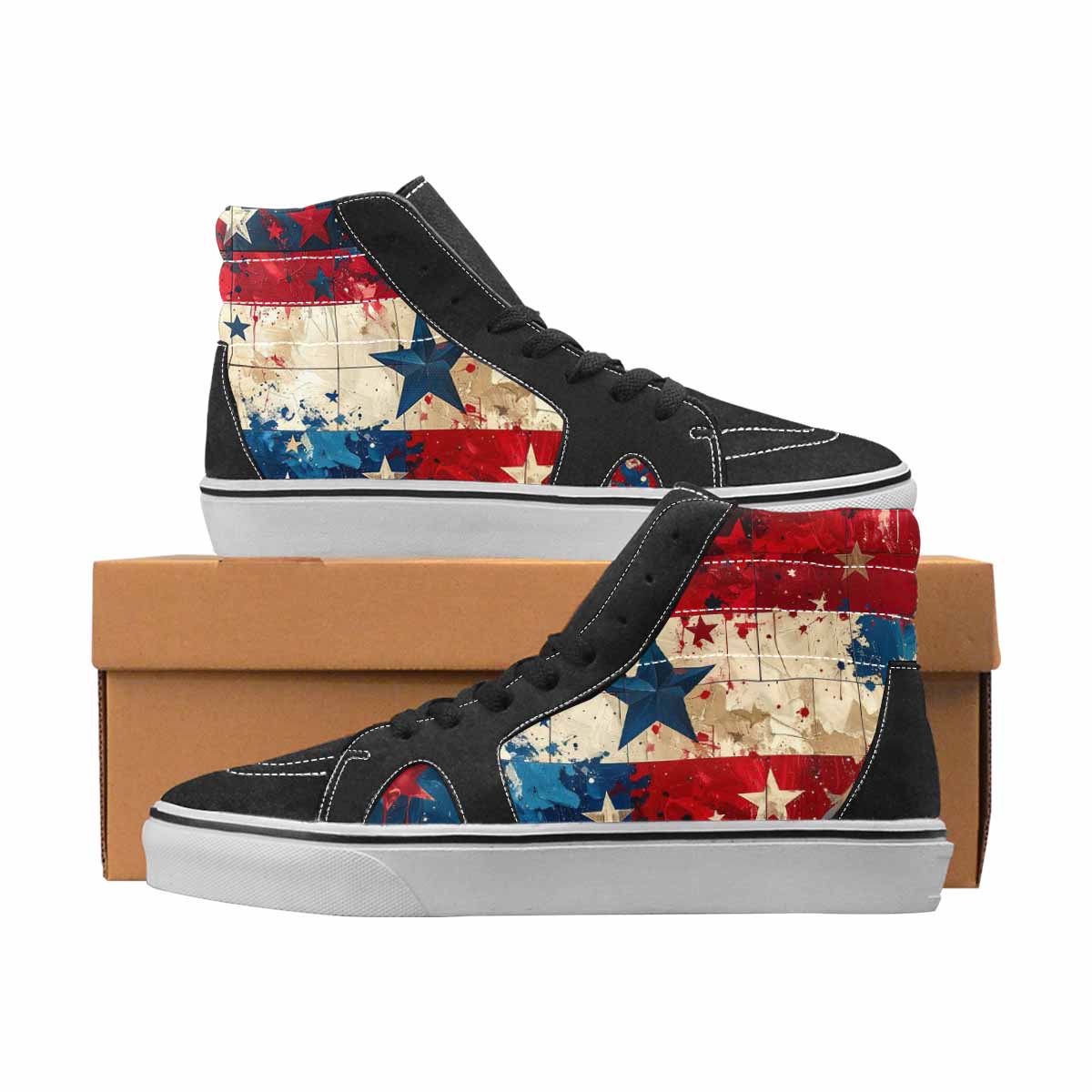 WOMEN'S Patriotic High Top Canvas Streetwear Vivid Shoes