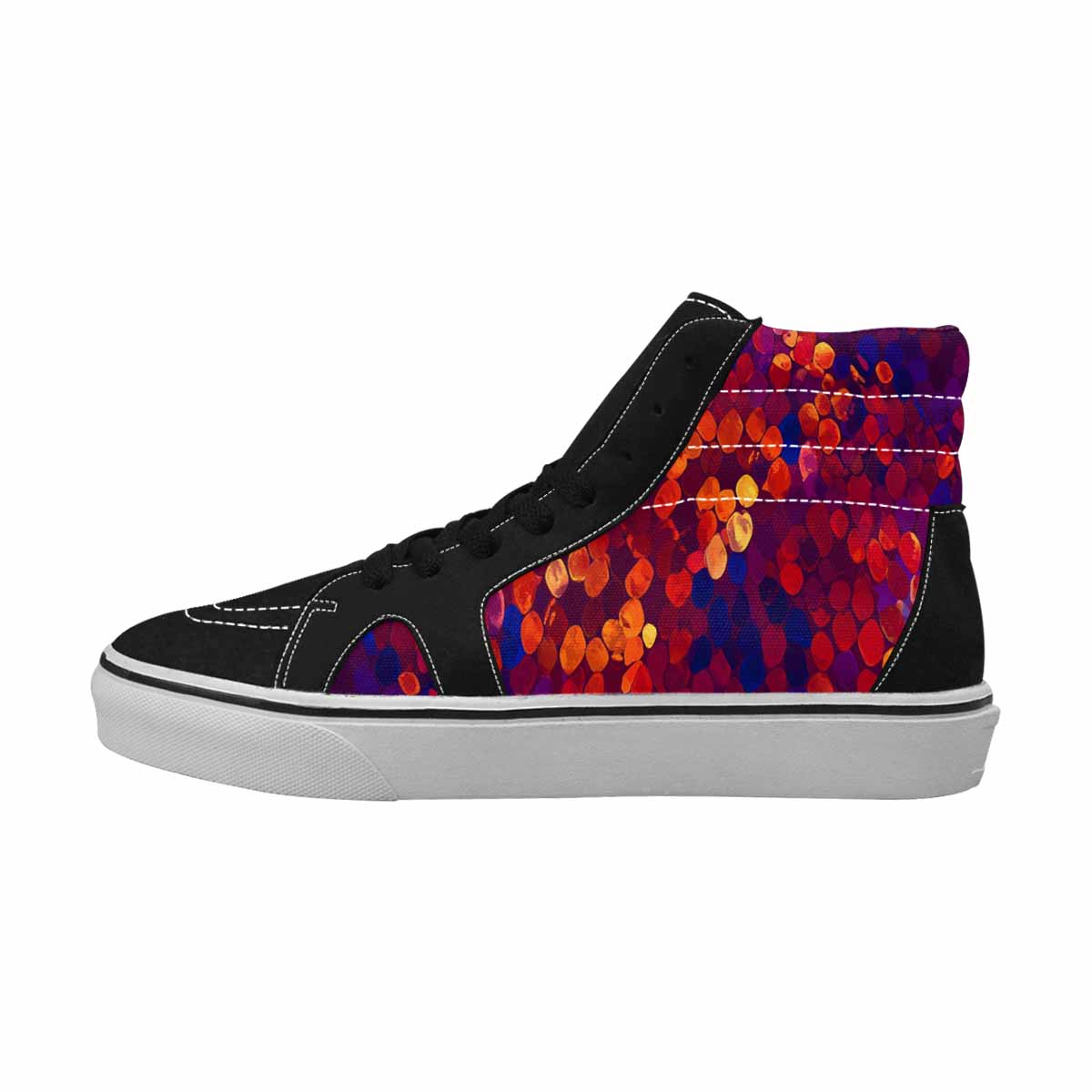 WOMEN'S Dark Snake Print High Top Canvas Grunge Sneakers