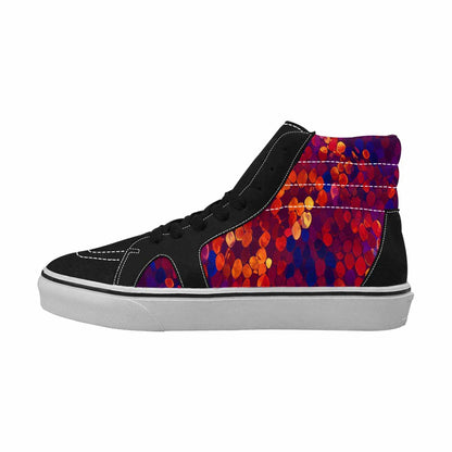 WOMEN'S Dark Snake Print High Top Canvas Grunge Sneakers