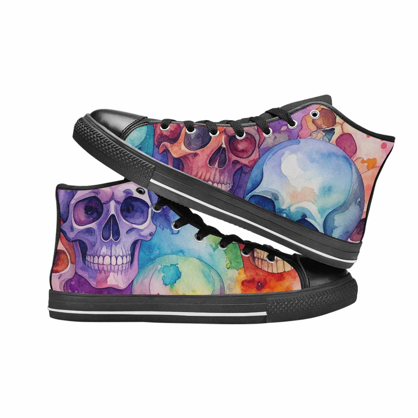 WOMEN'S Kulls - Watercolor High Top Canvas Aesthetic Custom Shoes