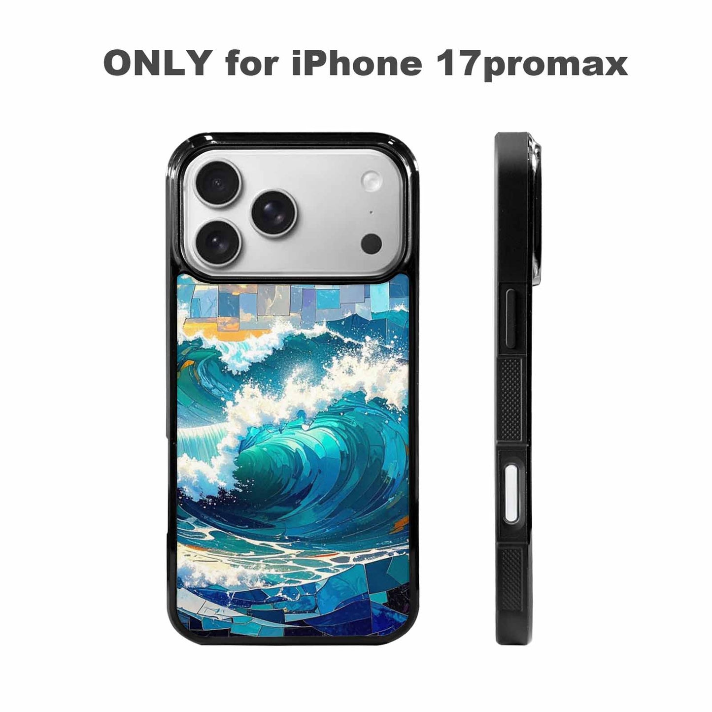 iPhone 17 Pro Max Case — Wave Crest Splash Wave Watercolor Abstract, Custom Made Phone Cover