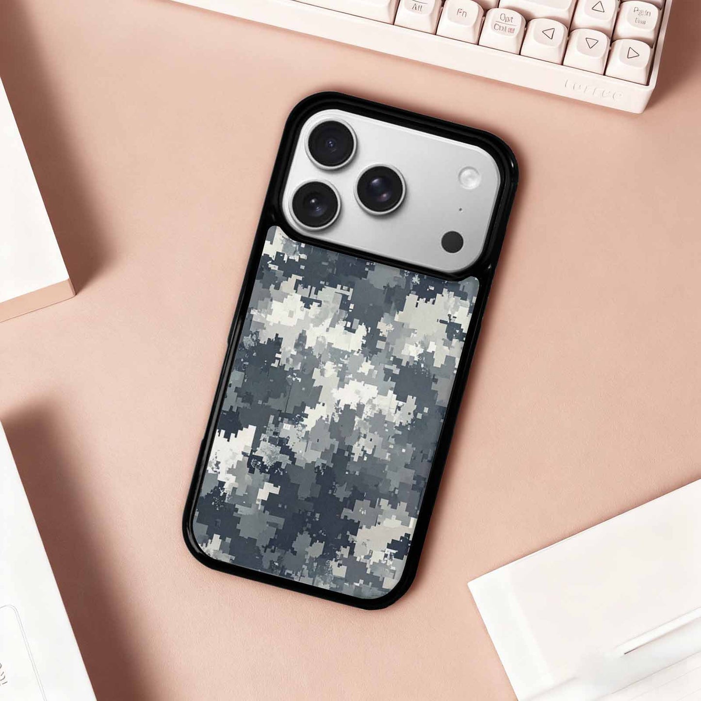 iPhone 17 Pro Case — Small Military Camouflage Blotch Pattern Camo, Custom Designed Case Cover